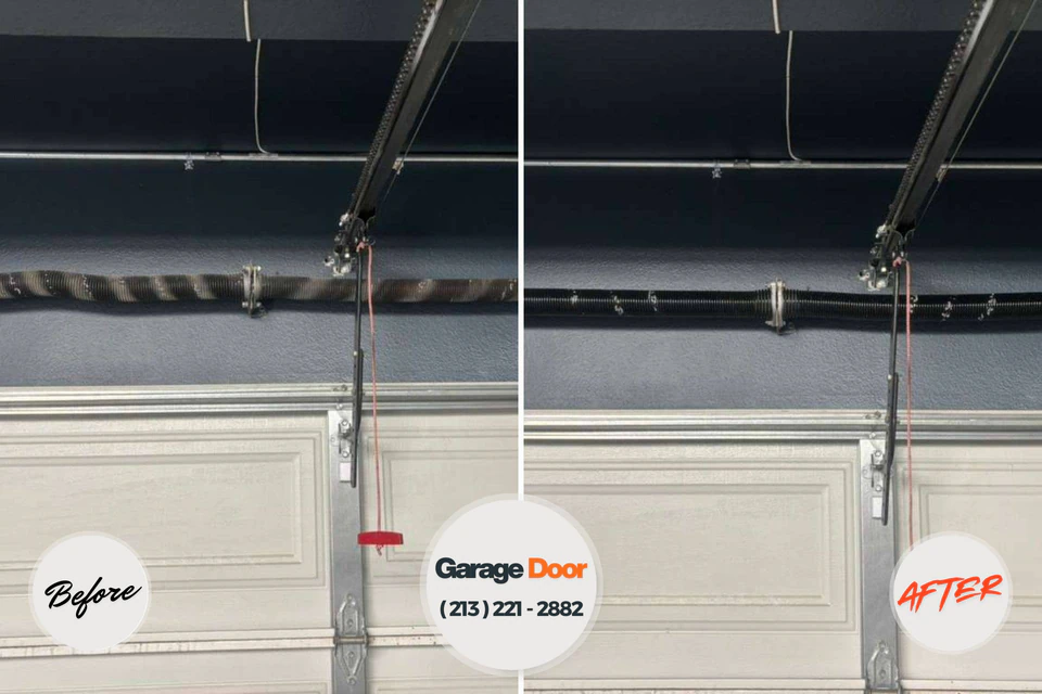 Before and after: garage door repair Sauk Village, IL